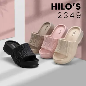 Sandal Wedges Wanita Karet EVA Sendal Kekinian Anti Slip Jelly sandal  jelly  wedges