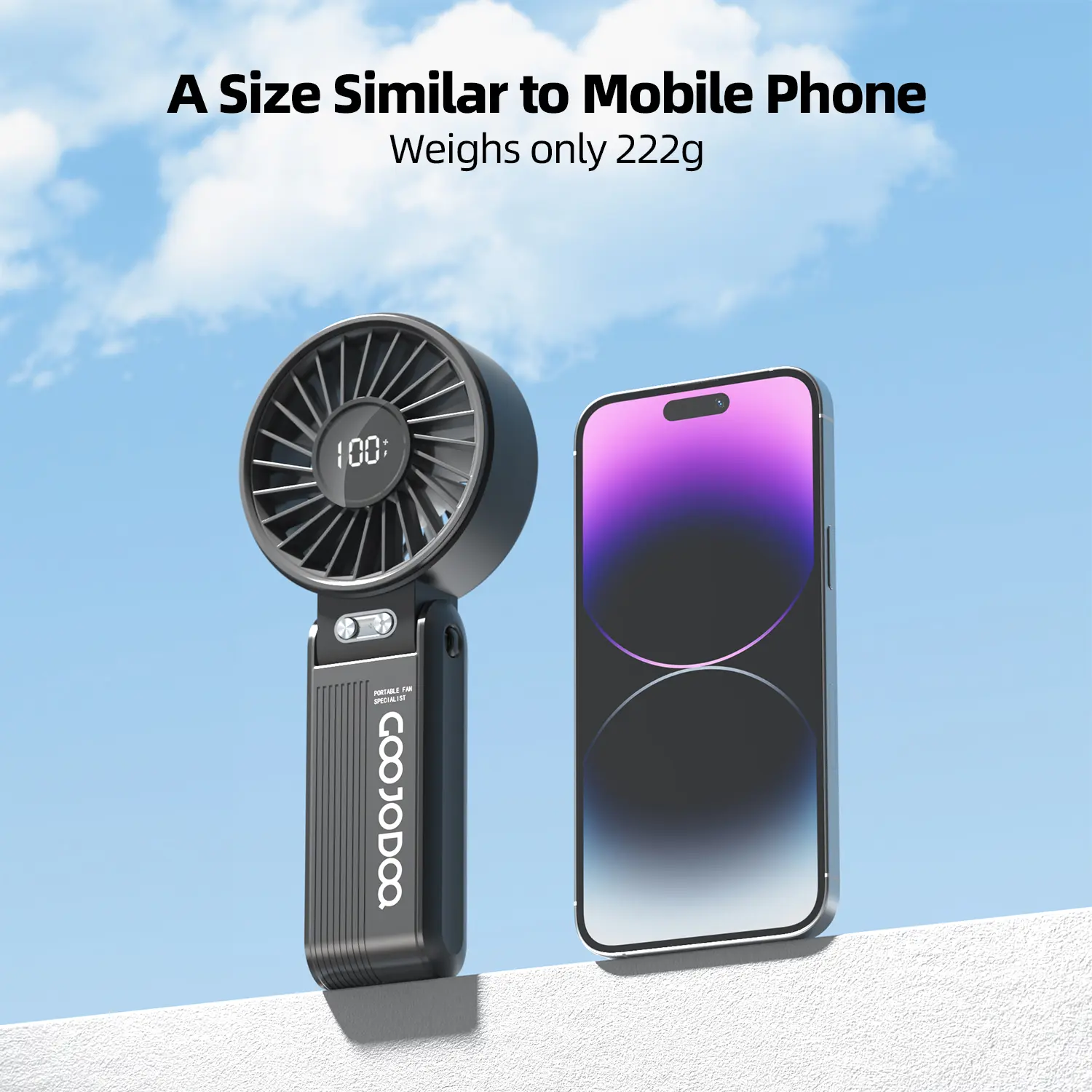 Quạt Mini Cầm Tay goojodoq, Mới, Dung Lượng 4000mAh, Yên Tĩnh, Lưu Lượng Không Khí Tốc Độ Cao, Điều Chỉnh Tốc Độ Vô Cấp 100 Mức, Quạt Đeo Cổ Gấp Gọn, Không Tay, Pin Bền, Có Cổng Type-C, Thích Hợp Để Sử Dụng Cuối Cùng, GOOJODOQ | BigBuy360 - bigbuy360.vn