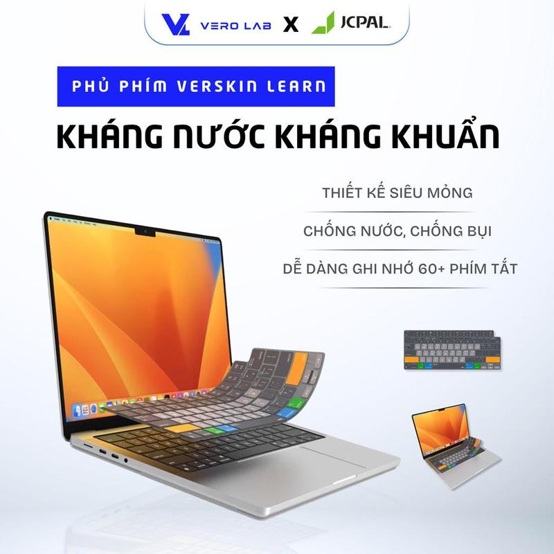 Phủ phím JCPAL Verskin Learn Macbook Pro 13.3" M2 2022 - Pro 13.3" M2 2022 - 2025