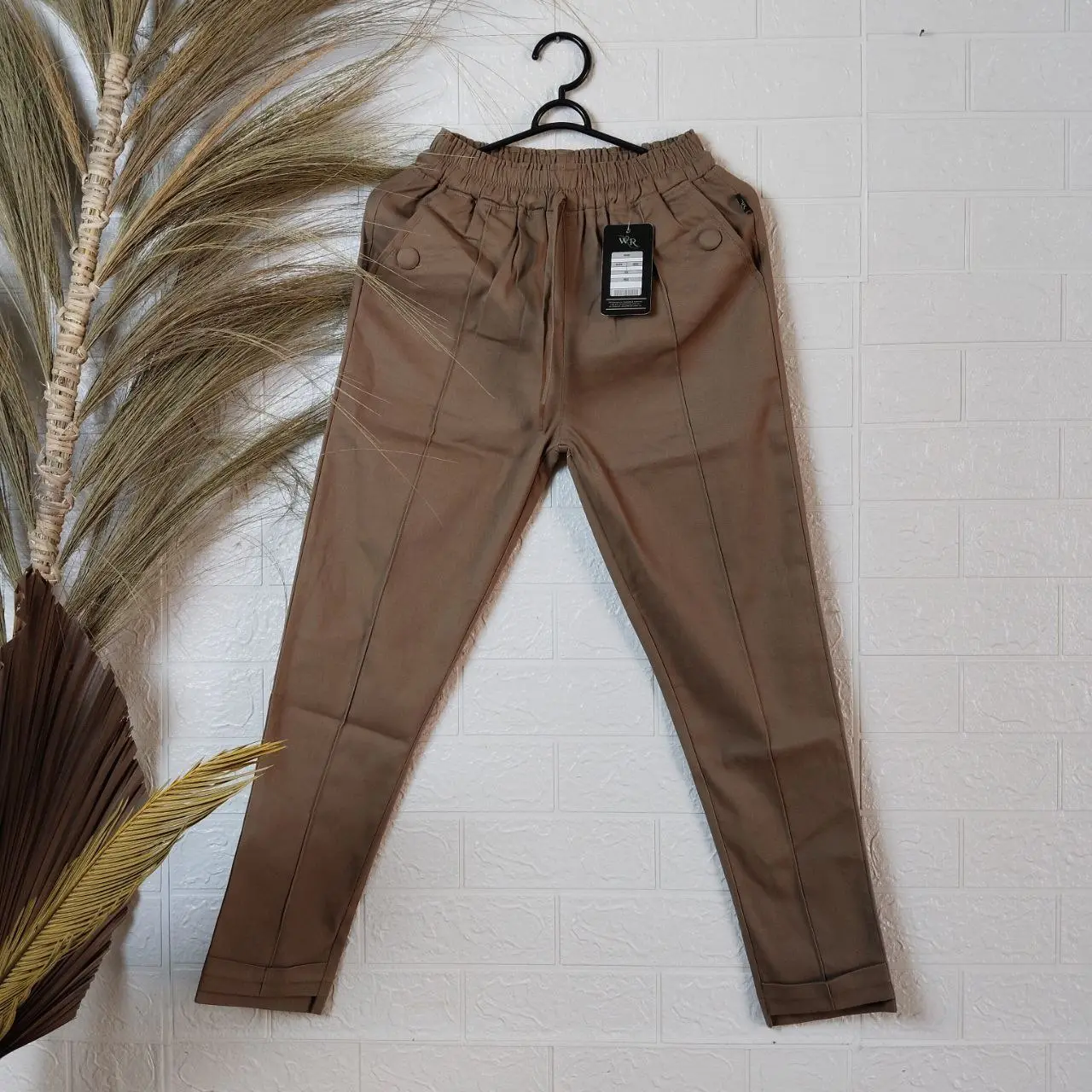 CELANA PANJANG WANITA BAGGYPANTS KATUN TWILL COMBED K2 Karet Melar
