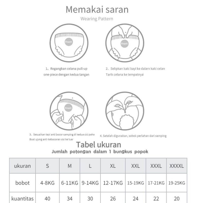 2Pack-VeryBabe SAP Popok Bayi Diapers Bayi S/M/L/Xl/XXL/XXXL/XXXXL Tipis Bernapas Tinggi Serap Anti Gumpal Kering Merah 8