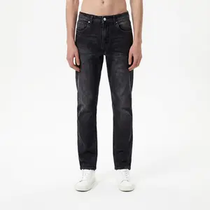 Celana Jeans Slim Fit Black Jazz Panjang Pria Stretch/Melar Original Denimic Nyaman Denim Hitam Fading