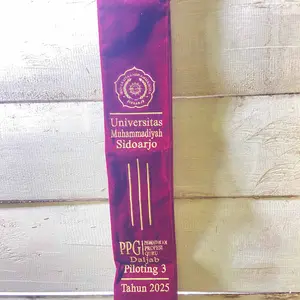 Selempang Wisuda / Selendang Wisuda Custom Nama – Graduation Sash beludru dan satin premium