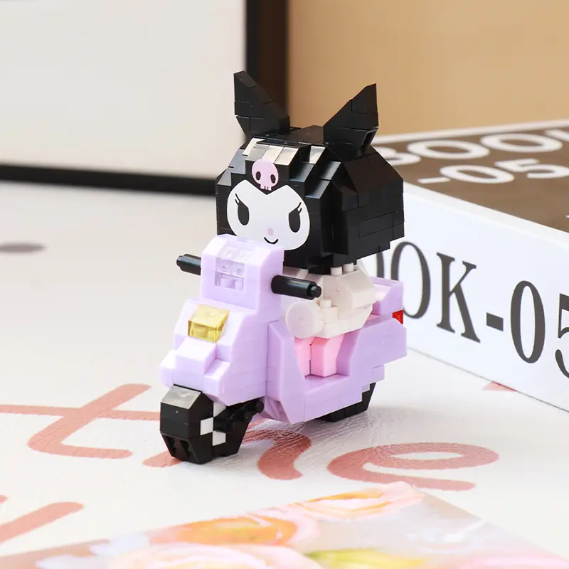 JIQILE Mainan Bricks kuromi DIY Nano Block Lucu DIY 3D Puzzle Kartun Mainan Anak Perempuan 5