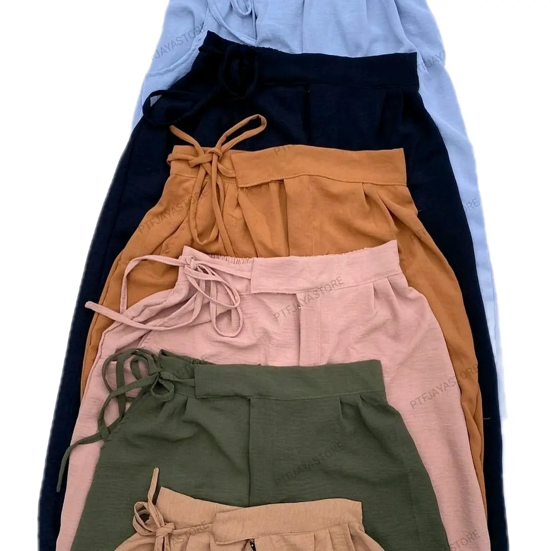 JANELLE PANTS - CELANA KULOT HIGHWAIST LOOSE PANTS -  CULLOTE PANTS BASIC CRINKEL JUMBO Panjang Melar Karet