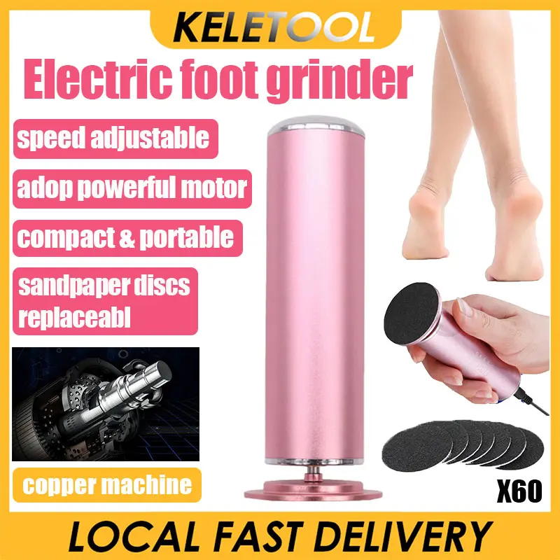 Electric Pedicure Tools Foot Care File Leg Heels Remove Dead Skin Callus Remover Feet Clean Care Machine & Replacement Sandpaper Smart Wheel Pedicure File Flexible Grinding Disc   Cutics