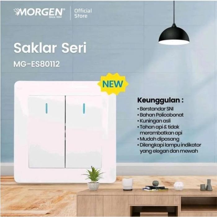 MORGEN Tipe MGES-801 " Saklar Electrical Series " Stop Kontak, Saklar Engkel, Saklar Seri, Saklar Triple, Stop Engkel, Outlet Antena TV IB TANAM 2