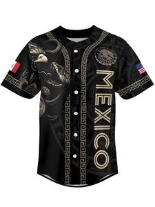 Jersey de Béisbol México Heat-Deportivo y EstilosoCon botones y detalles en verde, blanco y rojo! Jersey de Béisbol para Clima Caliente Estilo Mexicano, Diseño Elegante con Botones y Detalles, Perfecto para Aficionados Deportivos y Uso Casual