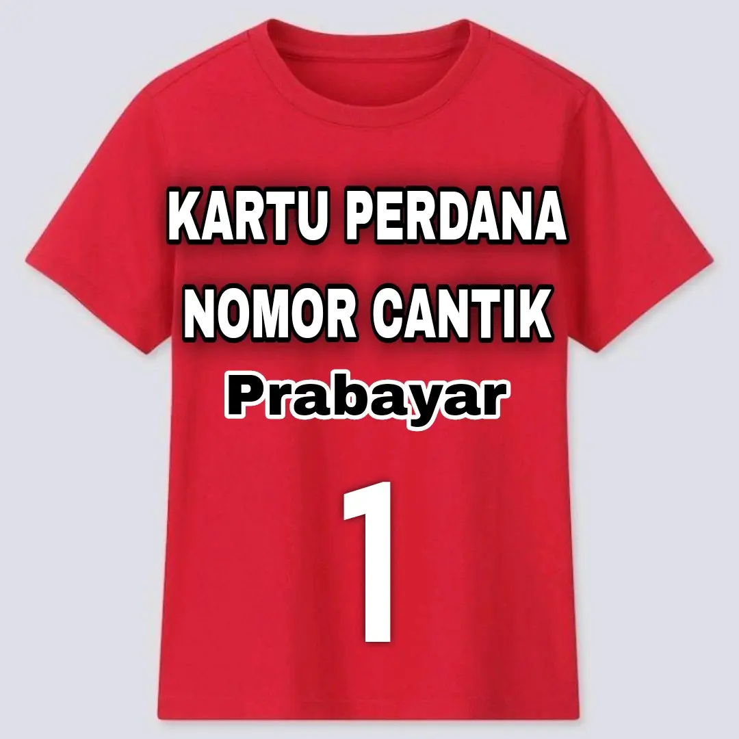 Kaos Pria Kartu Perdana Nomor Cantik Prabayar 1 Polos Sablon - Distro