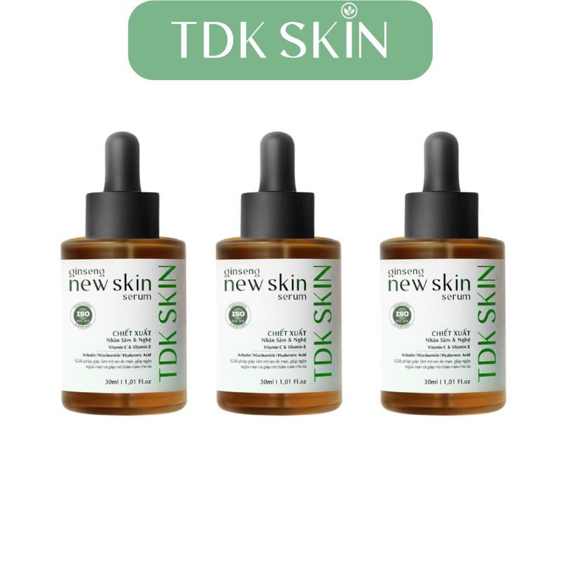 combo 3 chai Serum giảm sẹo rỗ , mụn, giảm thâm - Ginseng New Skin Serum 30ml - TDK SKIN
