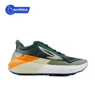 SEPATU TRAIL RUNNING 910 NINETEN ORIGINAL GEIST EKIDEN TRAIL- HIJAU TUA/KREM/JINGGA