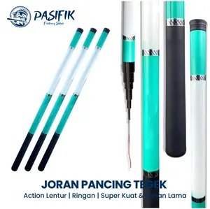Pusat Alat Pancing - Joran Tegek Lentur Ukuran Panjang 1.80M-6.30M Kualitas Tinggi Super Ringan Serat Kaca Keras Tangan Pancing Portabel Teleskopik High Quality Produk