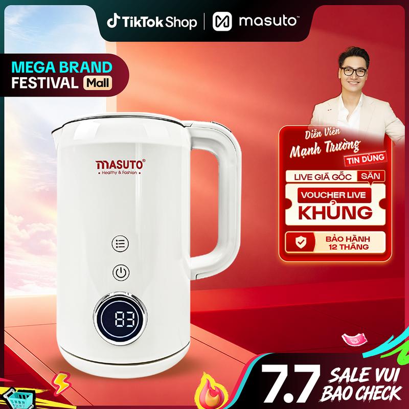 Ấm siêu tốc Masuto-KLS 3 - 2 lớp, cách nhiệt- Tùy chỉnh nhiệt độ- Công suất 2200W Dung Tích 1,7L Đun Nước Bình Đun Nước Đun Siêu Tốc