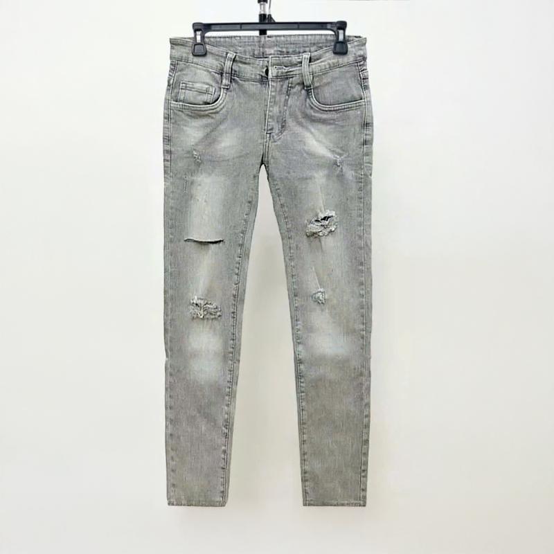  Quần jean dài nam màu xám rách chất bò có túi co dãn nhẹ QJ54 kiểu dáng skinny Menswear Pants 