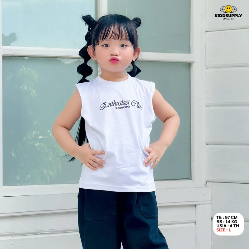 KiddSupply Sleeveless Kaos Anak Oversize Royal Fushion | Kaos Anak Tanpa Lengan | Anak Unisex TSSG006 1