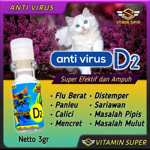 Obat kucing flu calici virus distemper panleu (D2)