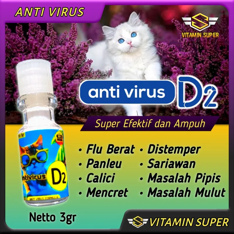 Obat kucing flu calici virus distemper panleu (D2) 0