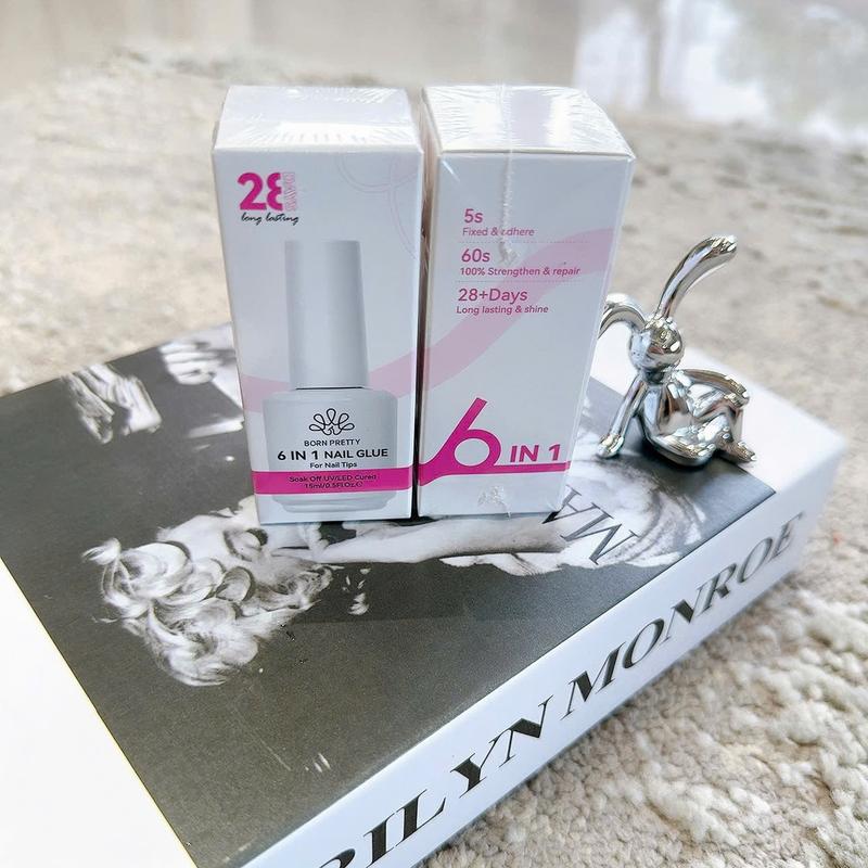 MẪU MỚI 2025 Born Pretty Sơn Gel Liên Kết 6 Trong 1 15ml - Gel Đa Năng 6in1 Base Đắp Móng Cứng Móng Top Loang Top Coat - Độ Bám Dính Tốt Nhanh Khô 21 Ngày