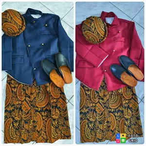 1 Set Beskap Anak Model SOLO/ Beskap,Bawahan,Blangkon,Slop UKURAN TK