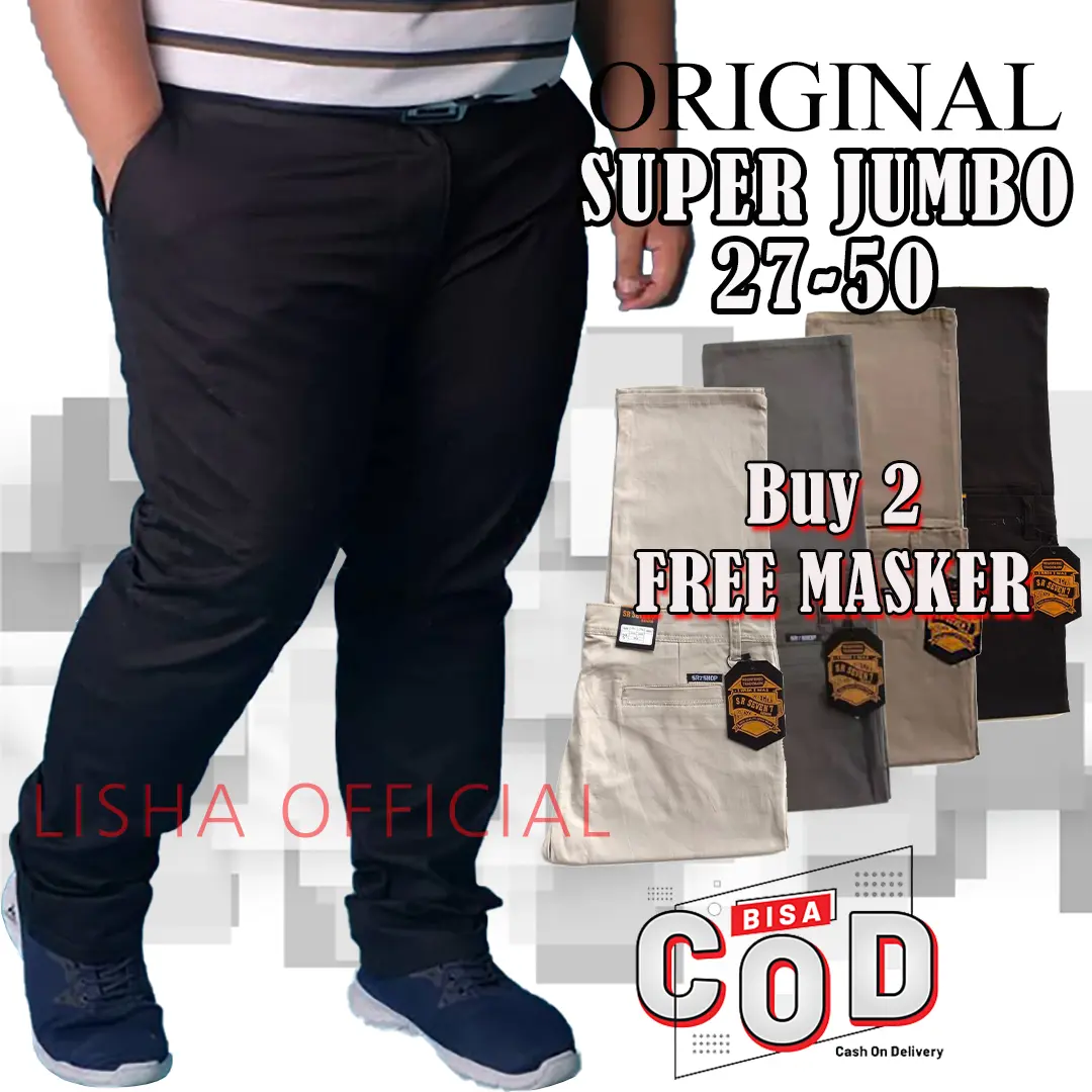 Celana Chino Panjang Pria ORIGINAL Jumbo Big Size Reguler Fit