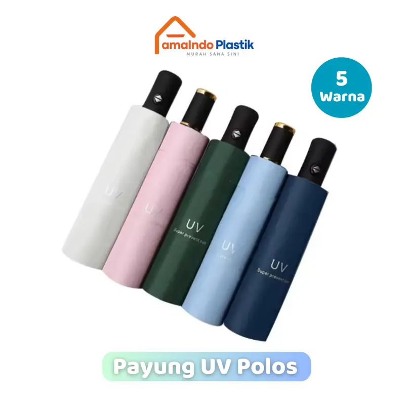 Payung Lipat Minimalis Payung Buka Tutup Anti UV Model Polos Hijau 0