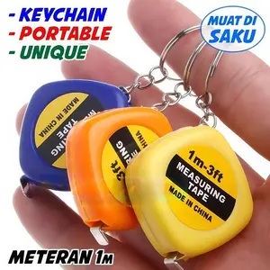 Gantungan Kunci Meteran 1m Mini Keychain Measuring Tape 1 meter Roll