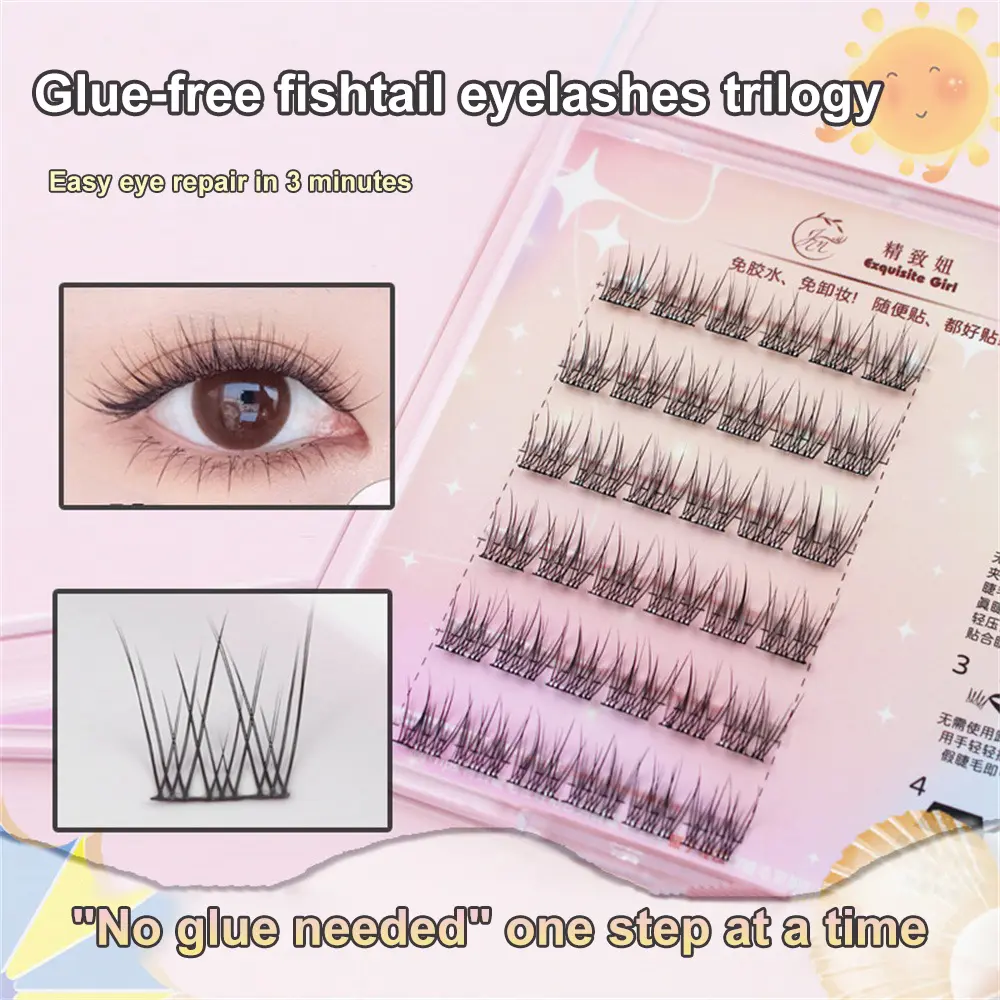 Glue-Free False Eyelashes Single Clusters Reusable Self-Adhesive False Eyelashes