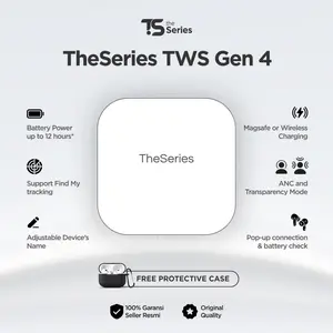 [ FREE CASE ] TheSeries TWS Wireless Gen 4 Pro | ANC Noice Cancellation Casing Charging Type C Magsafe | Tahan Debu IP57 Waterproof Audio Adaptif Sensor Heart Rate