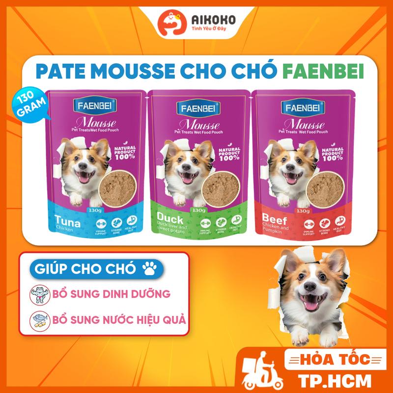 Pate Cho Chó Faenbei Dạng Mousse 130g - Ngon Miệng, Dinh Dưỡng Cao, Phù Hợp Mọi Độ Tuổi - Aikoko