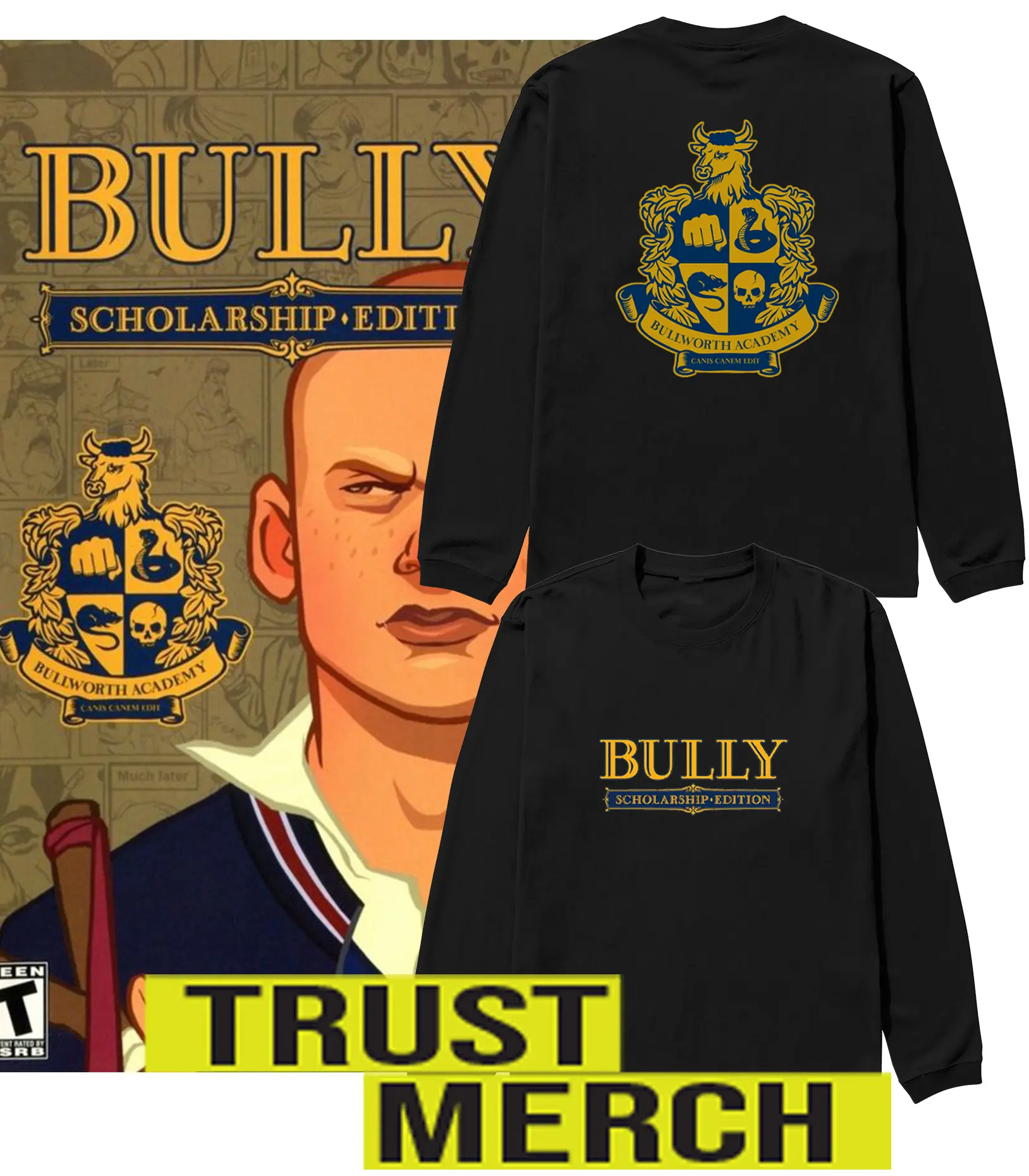 Kaos Baju Tshirt Game Bully Bullworth Academy Outfit Unisex
