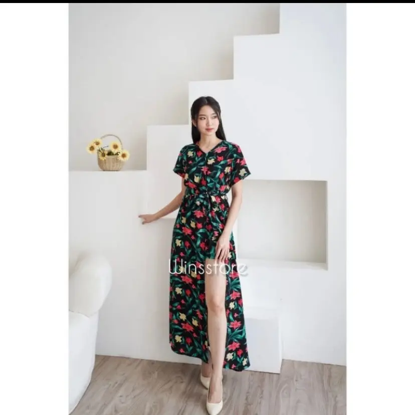 NOVITA long dress celana pendek