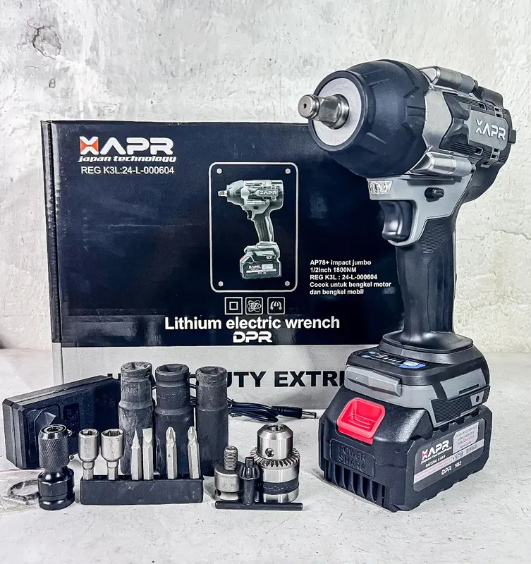 impact apr Jumbo 1/2inch 1800NM AP78+ Plus Upgrade 15cell Bor Adaptor Mata Impact Angin Besar Multicolor mesin  bor impact wrench mesin  bor impact  jld 650nm 6
