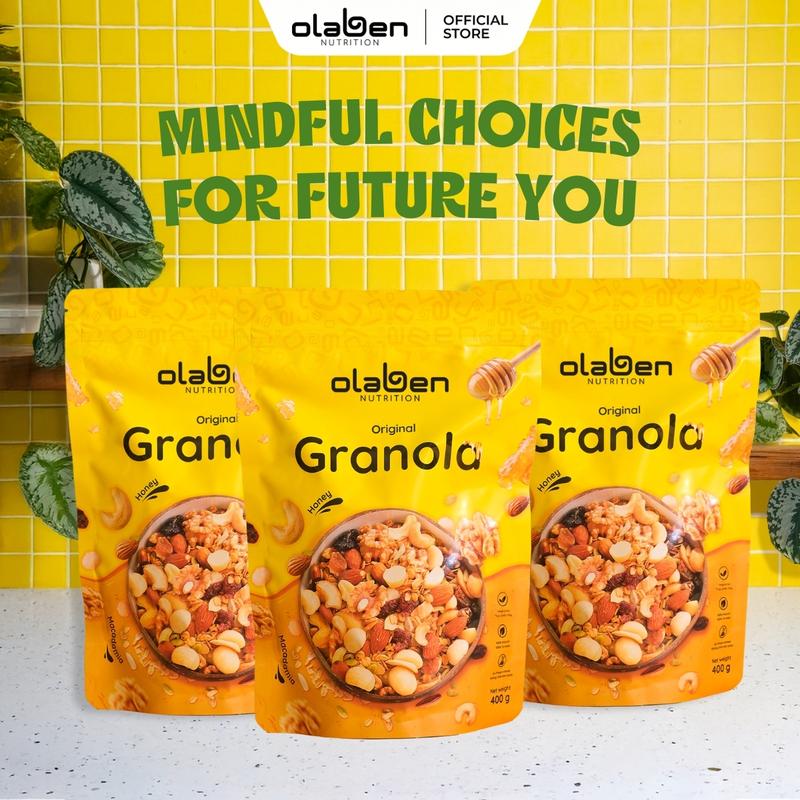 OLABEN NUTRITION - 3 Túi 400g Ngũ Cốc Siêu Hạt Vị Vanilla Truyền Thống - Premium Granola - Founder's Favorites Pack
