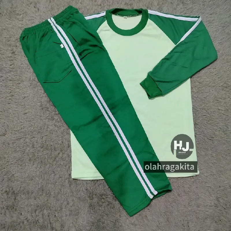 setelan baju olahraga anak sekolah SD tangan panjang 1 4