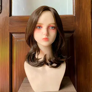 Full Wig Lace Mono Part EVA Medium Hair Panjang 50 CM Dengan Synthetic Fiber Impor Premium