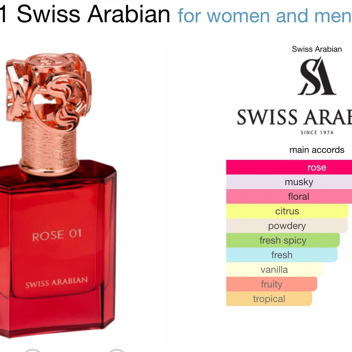 Swiss Arabian Rose 01 edp 50 ml