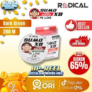 RADICAL Senar PE SUMO X8 200M & 300M DARK GREEN Tali Pancing PE Mancing Laut Jigging Dasaran
