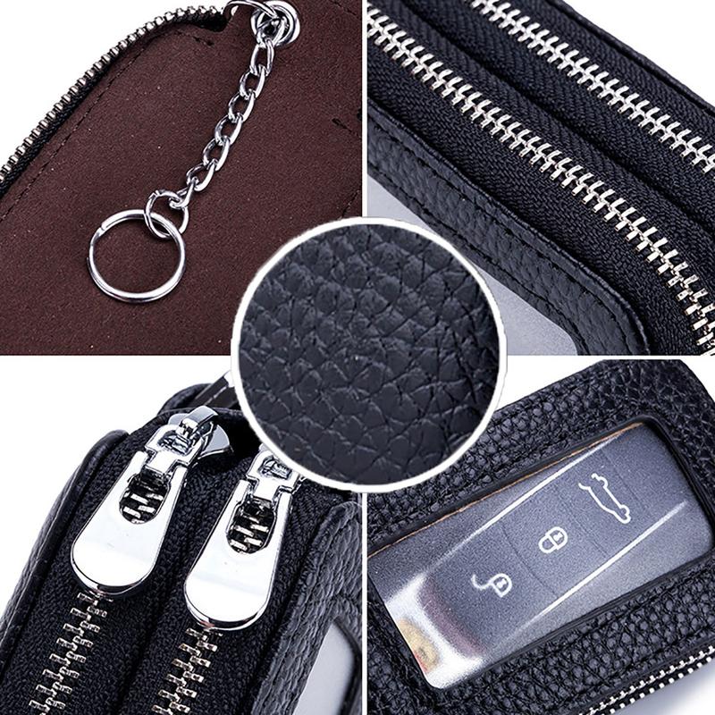 Product Introduction of Vỏ Chìa Khóa Ô Tô Hai Lớp Đa Chức Năng, Thật, Có Khóa Kéo, Vỏ Chìa Khóa Unisex, Vỏ Chìa Khóa Cửa Sổ Gương Trong Suốt Móc Khoá 15