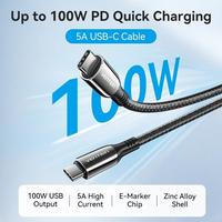 Gambar VENTION CTKBAV Kabel Data Type C to Type C Super Fast Charging 100W 5A PD PPS Nylon Braided Zinc Alloy Shell Cable 1.2M 1.2 Meter Tipe C 3A Power Delivery dari Pampam Shop Kab. Tangerang 5 Tokopedia