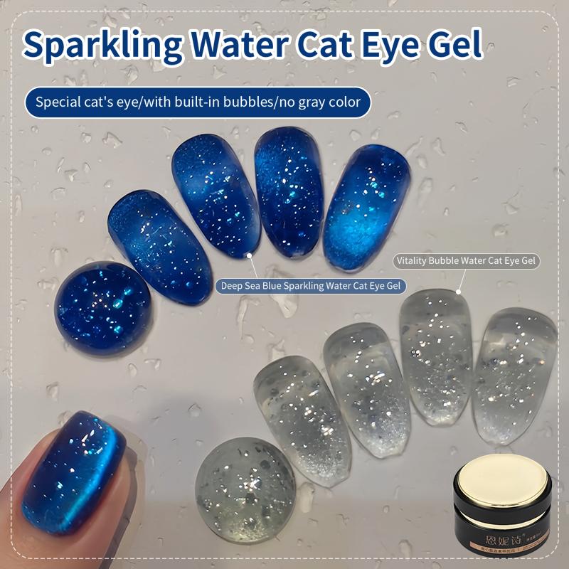Gel Sơn Móng Tay Mắt Mèo Hạt Thủy Tinh Nước Bong Bóng Đặc Biệt Pha Lê Dễ Phối Đồ Lấp Lánh Cần Đèn Làm Móng Để Khô Mẫu Mới 2025