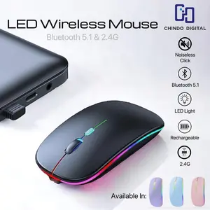 [CDOS] Mouse Bluetooth Rechargeable Wireless Mouse Ultra-thin Silent LED Colorful Backlit