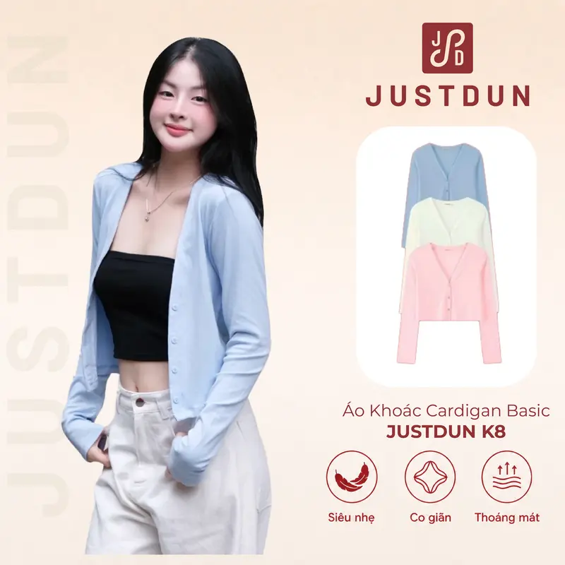 Áo Khoác Basic Thun Trơn Nữ JUSTDUN K8 - Áo Choàng Dáng Rộng Ôm Vừa, Nhiều Màu, Cotton Mịn, Mềm Mại | BigBuy360 - bigbuy360.vn Áo Khoác Basic Thun Trơn Nữ JUSTDUN K8 - Áo Choàng Dáng Rộng Ôm Vừa, Nhiều Màu, Cotton Mịn, Mềm Mại | BigBuy360 - bigbuy360.vn