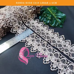 [ 1 Meter ] Renda Gyper C019 Giper Lebar ± 6 cm ecer untuk Pinggiran Mukena Mukenah Daster Arab Baju Khimar