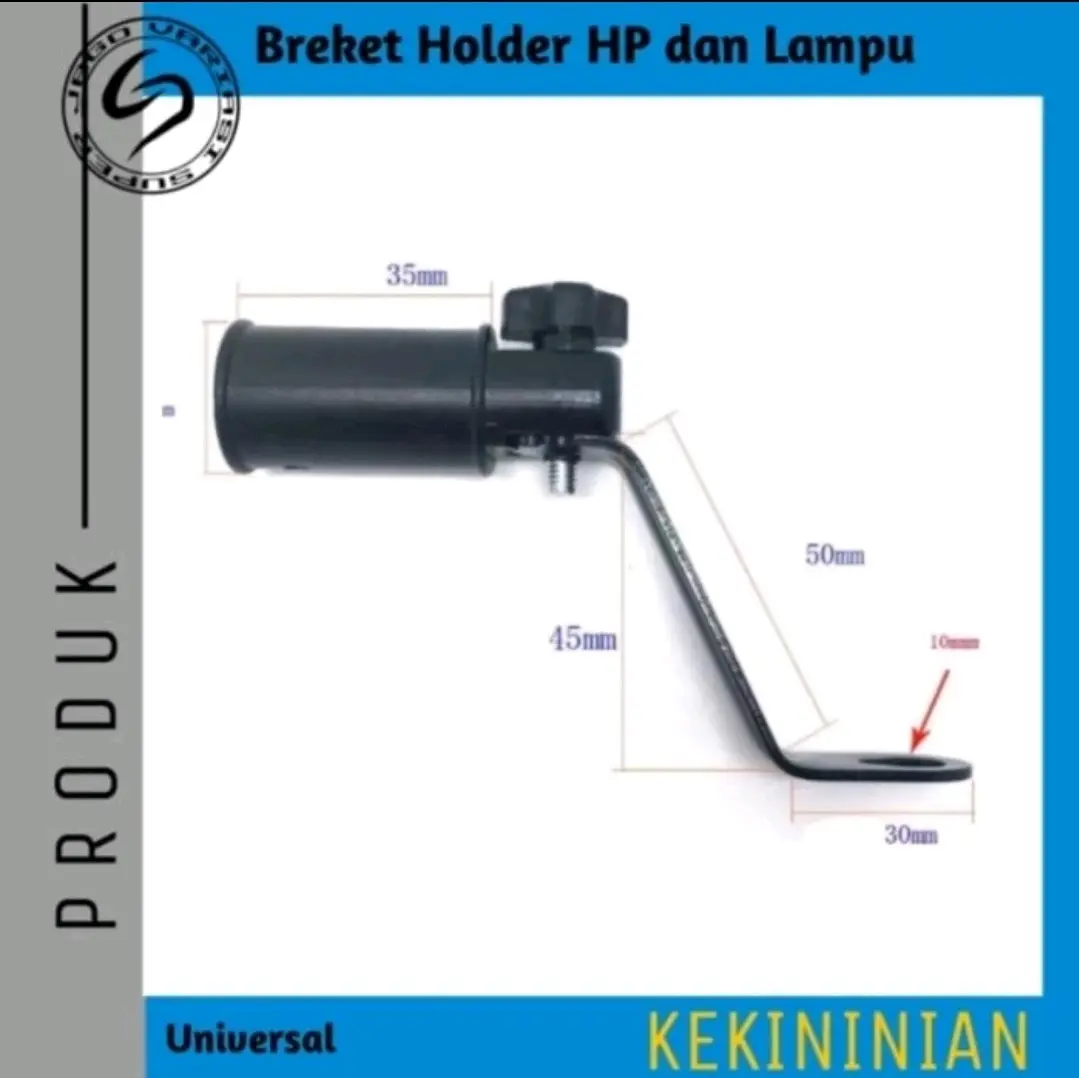 Breket Bracket Dudukan Holder Hp Lampu Tembak Spion Motor Universal Motorcycle