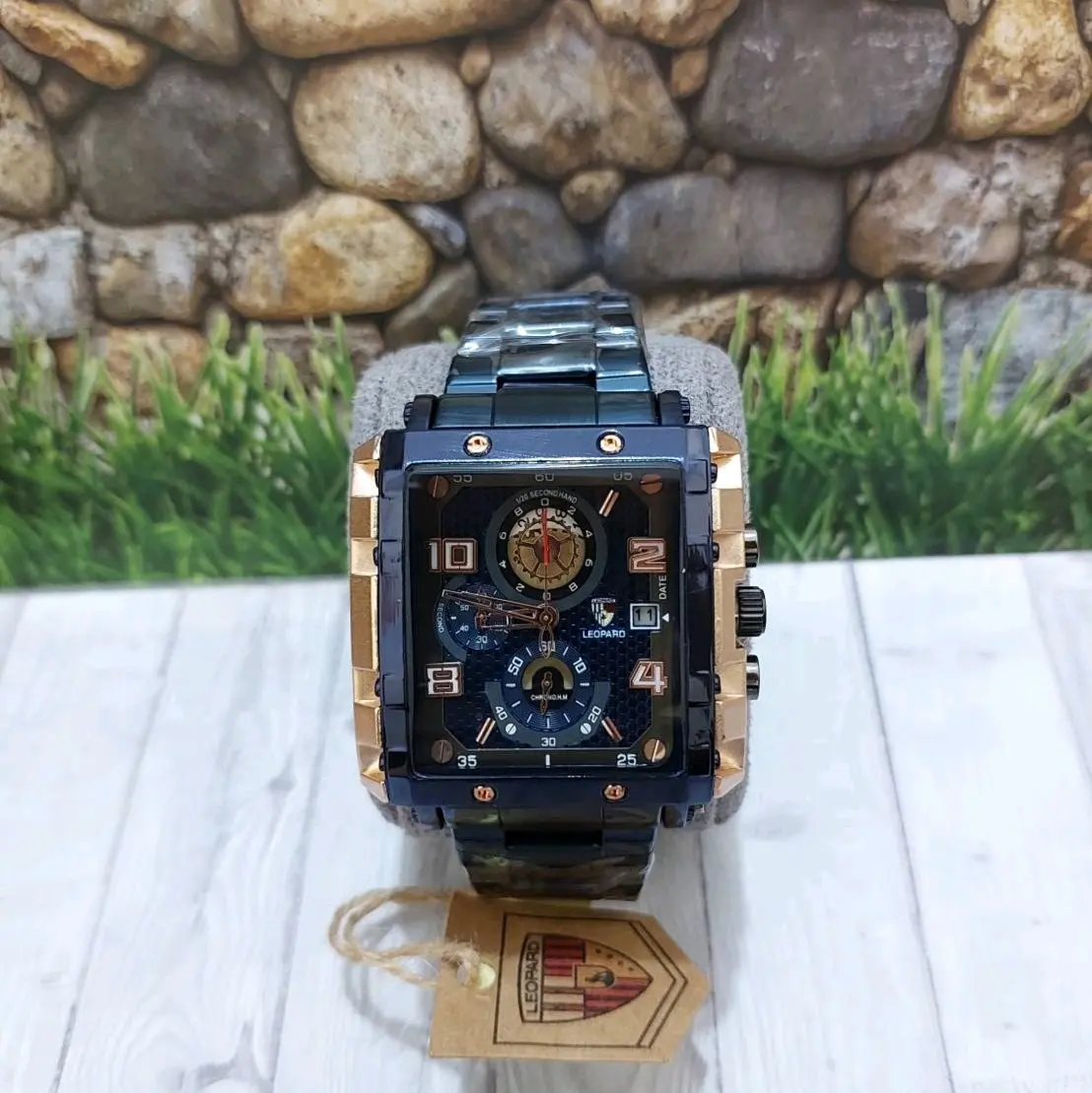 CHRONO AKTIF JAM TANGAN PRIA BRAND LEOPARD ORIGINAL 100% BERGARANSI Watches white hitam tangansultan luxury