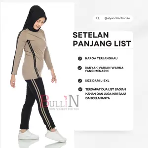 BULLIN Setelan Senam Wanita Panjang List Standar Dan jumbo