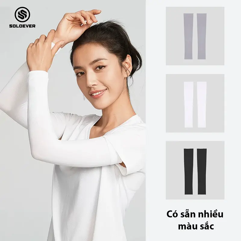 【2 Đôi】 Tay Áo Chống Nắng Chống Tia UV UPF50+ - Tay chống nắng đa - Dùng Ngoài Trời - Soloever Hàn Quốc - Unisex - Bao Tay - Phù Hợp Đạp Xe 2