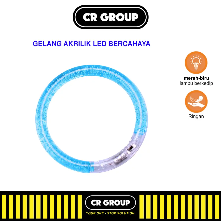 Gelang Akrilik LED Bercahaya Light Up Bracelets Gelang Konser/Pesta/Ulang Tahun