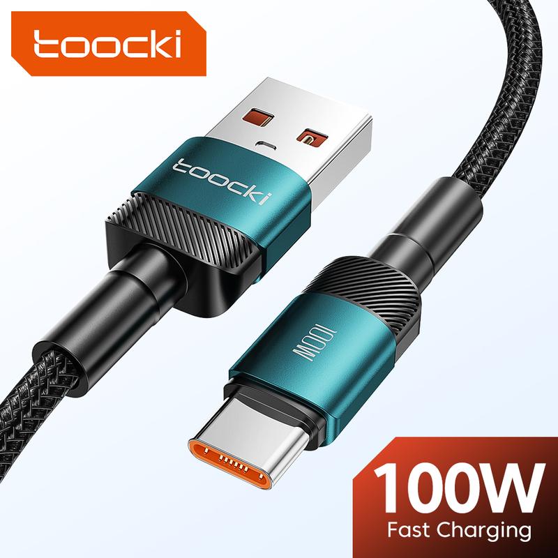 Cáp USB C Sạc Nhanh, Toocki, 100W, 6A, Tương Thích Với Huawei Honor, Oneplus, Realme, Xiaomi, Samsung, Dữ Liệu, USB C Sang C, Dây Điện Thoại Phụ Kiện Phone