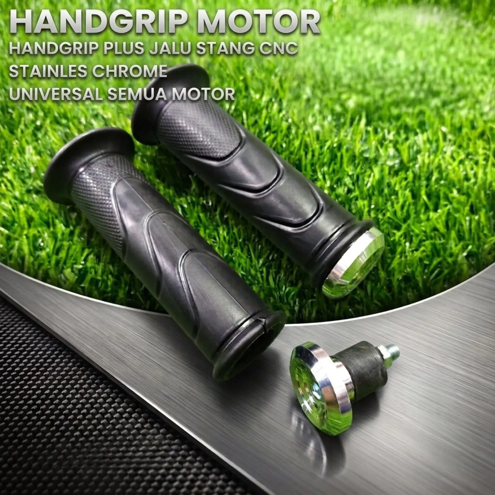 Paket Handgrip Handfat Motor Honda Dan Jalu Stang Stainles Chrome Universal VLX55